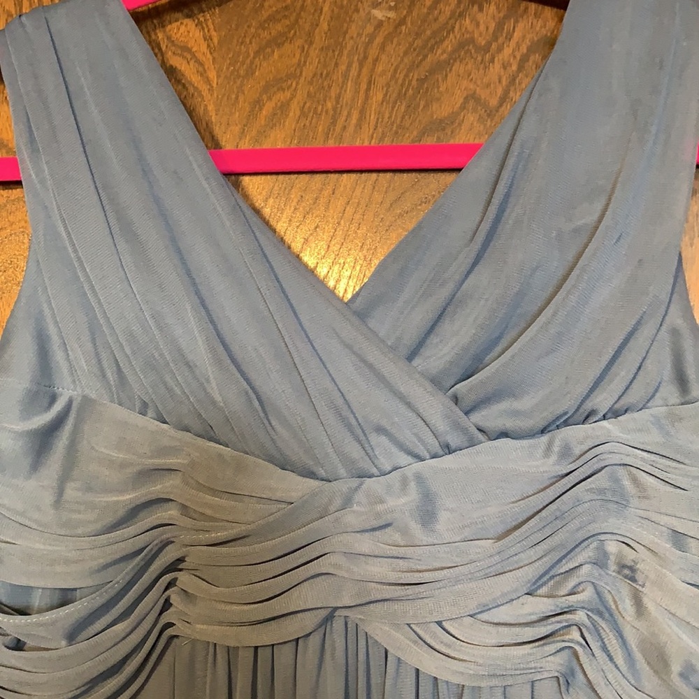 David’s Bridal long Junior Bride dress 18, Steel Blue - Picture 2 of 5
